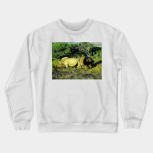 African Wildlife Photography Rhinoceros Couple Crewneck Sweatshirt